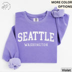 Comfort Colors Seattle Washington Sweatshirt: Travel Souvenir Gift