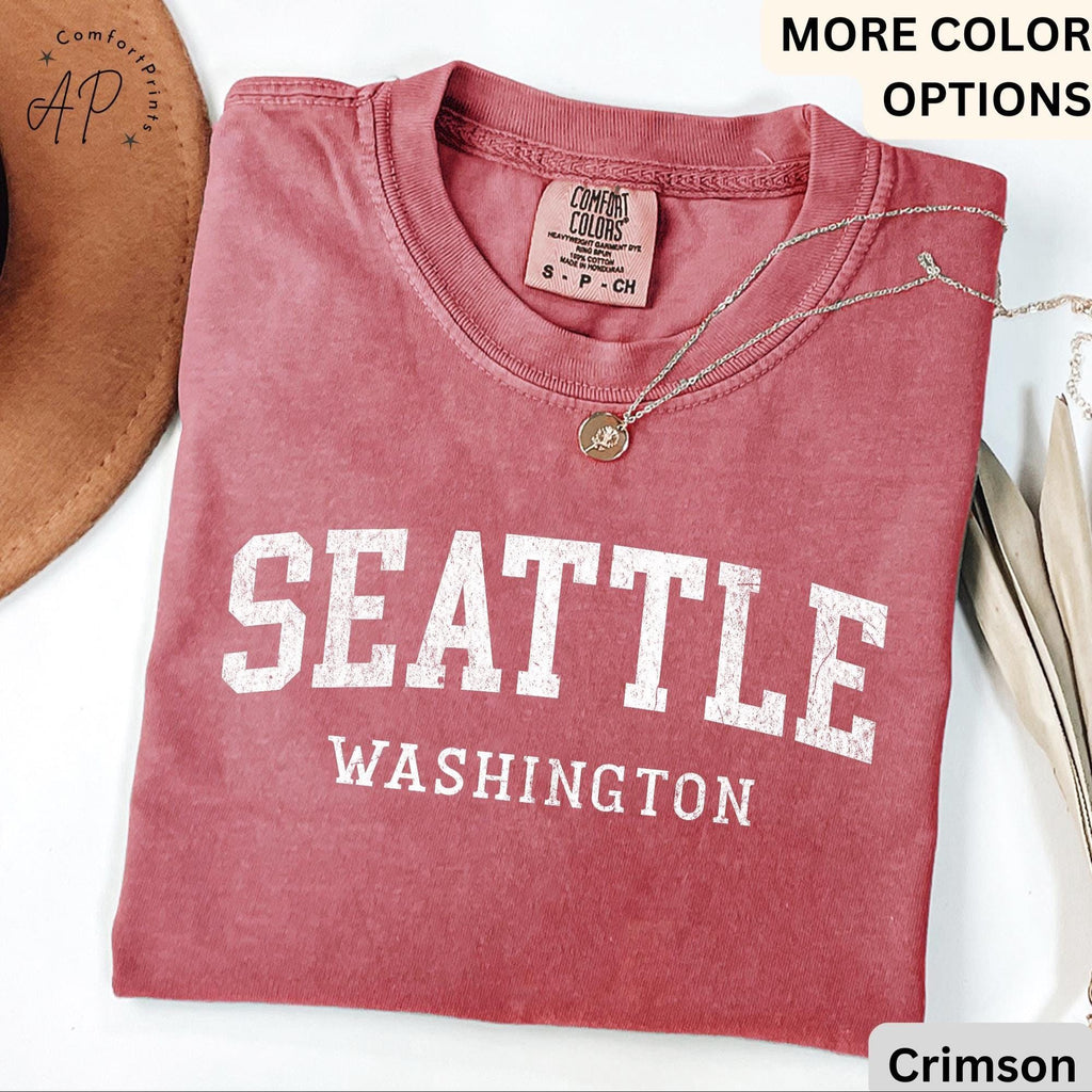 Comfort Colors Seattle Washington T-Shirt, Seattle WA Shirt, Washington Travel Souvenir Tee