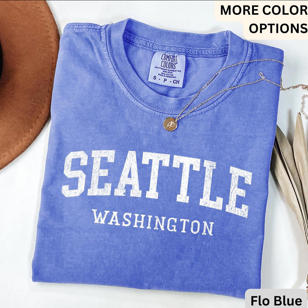 Comfort Colors Seattle Washington T-Shirt, Seattle WA Shirt, Washington Travel Souvenir Tee