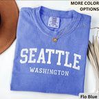 Comfort Colors Seattle Washington T-Shirt, Seattle WA Shirt, Washington Travel Souvenir Tee