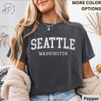 Comfort Colors Seattle Washington T-Shirt, Seattle WA Shirt, Washington Travel Souvenir Tee