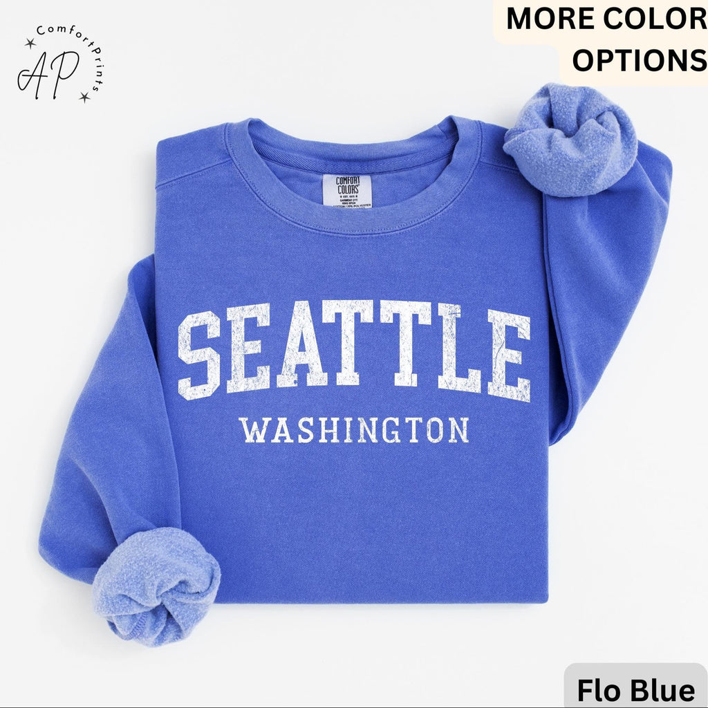 Comfort Colors Seattle Washington Sweatshirt: Travel Souvenir Gift
