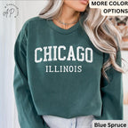 Chicago Illinois Comfort Colors Sweatshirt, Chicago Varsity Sweater, Windy City, Travel Souvenir