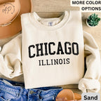 Chicago Illinois Comfort Colors Sweatshirt, Chicago Varsity Sweater, Windy City, Travel Souvenir