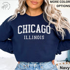 Chicago Illinois Comfort Colors Sweatshirt, Chicago Varsity Sweater, Windy City, Travel Souvenir