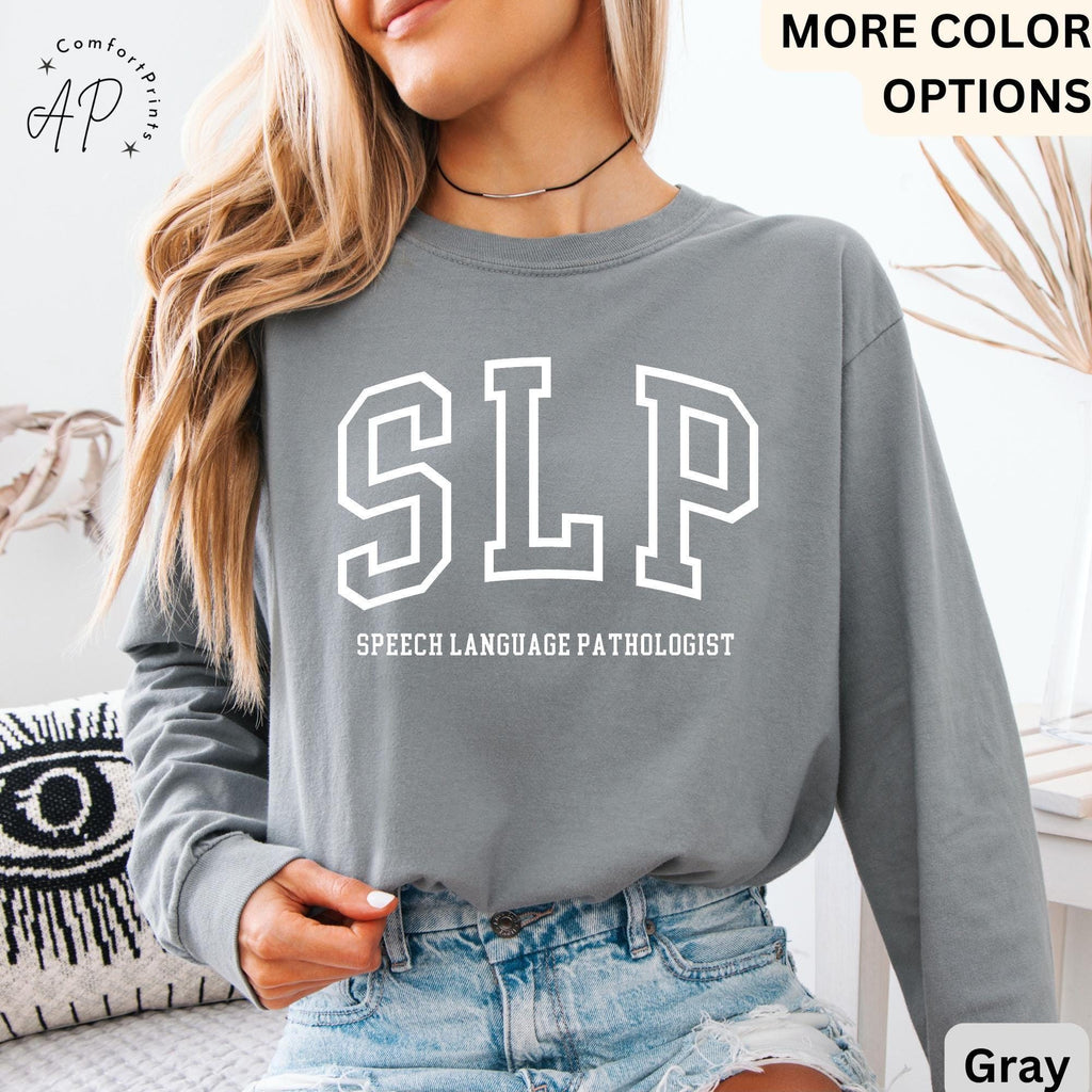 SLP Comfort Colors® Long Sleeve Shirt, Speech Language Pathologist Long-Sleeve Tee