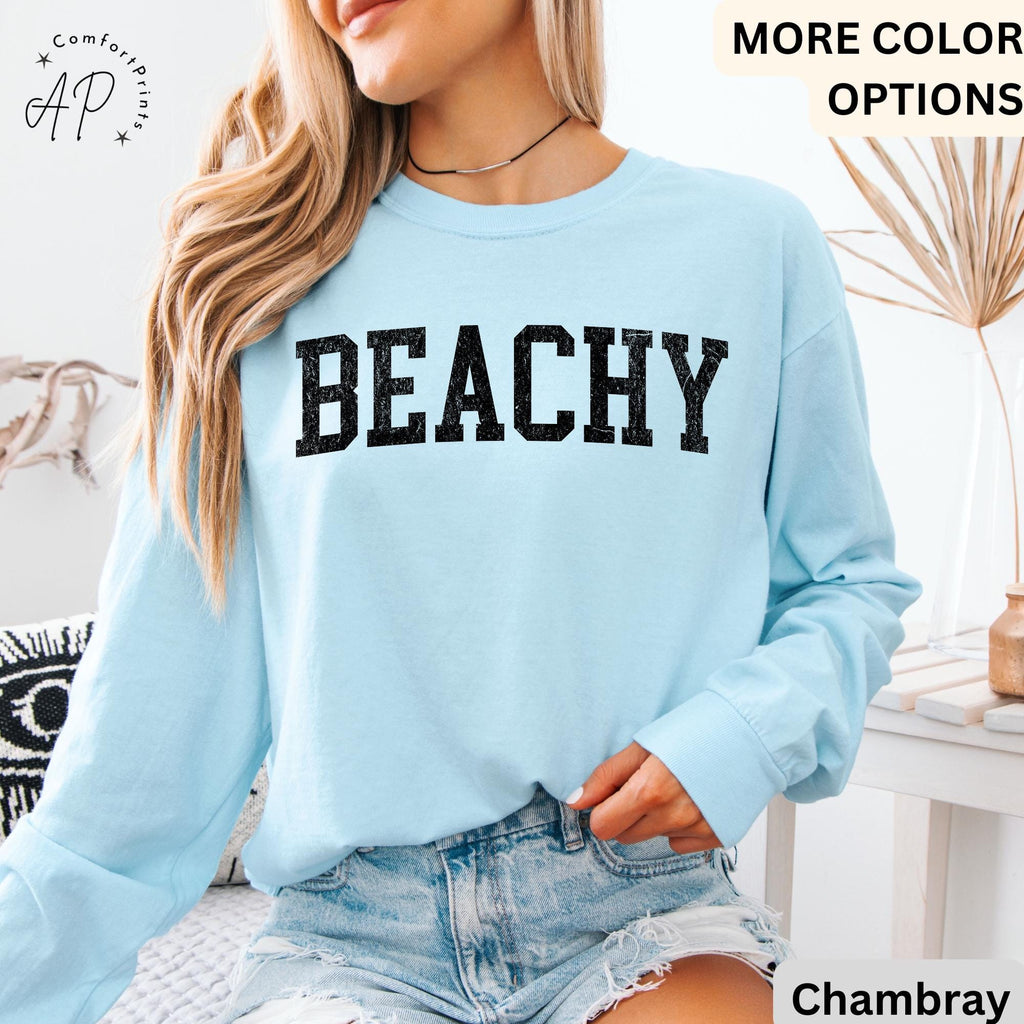 Beachy Comfort Colors® Long Sleeve Shirt, Vacation Therapy Long-Sleeve Tee, Beach Therapy Long Sleeve Shirt