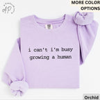 Pregnancy Announcement Comfort Colors Sweatshirt, I Can't I'm Busy Growing A Human Sweater, Funny Mom, Gift for Maternity
