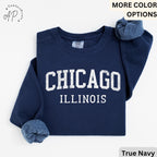 Chicago Illinois Comfort Colors Sweatshirt, Chicago Varsity Sweater, Windy City, Travel Souvenir