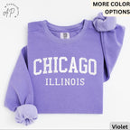 Chicago Illinois Comfort Colors Sweatshirt, Chicago Varsity Sweater, Windy City, Travel Souvenir