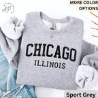 Chicago Illinois Comfort Colors Sweatshirt, Chicago Varsity Sweater, Windy City, Travel Souvenir