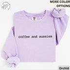 Australian Shepherd Comfort Colors Sweater, Aussie Dog Mom Sweatshirt, Coffee and Aussies, Gift for Aussie Mama