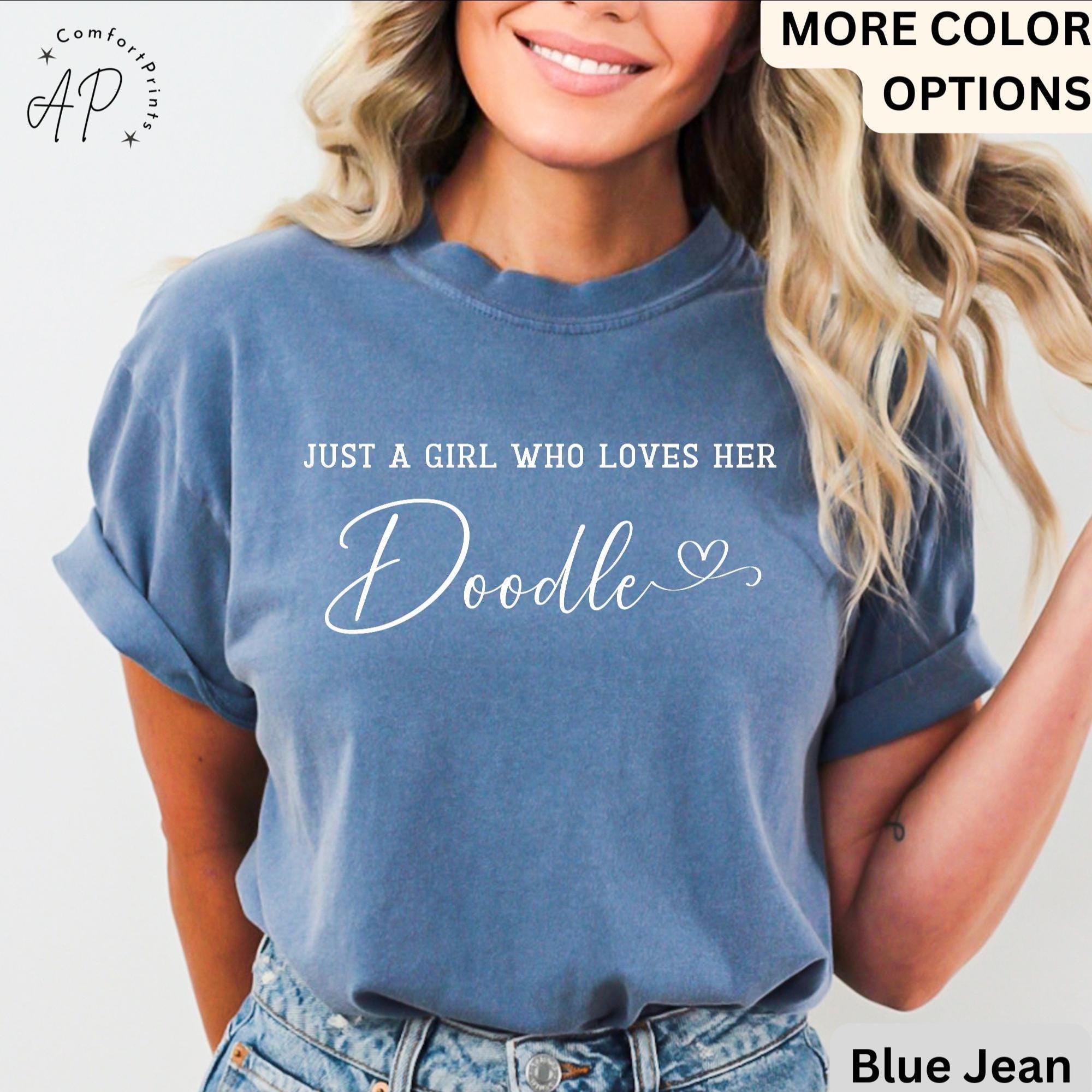 Just A Girl Who Loves Her Doodle Comfort Colors T-Shirt, Doodle Mom Shirt, Dog Lover Tee, Gift for Goldendoodle Lover