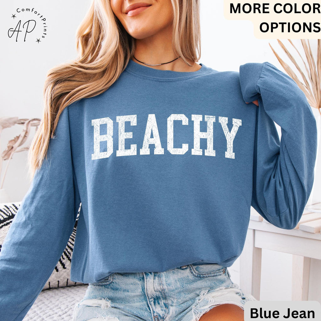 Beachy Comfort Colors® Long Sleeve Shirt, Vacation Therapy Long-Sleeve Tee, Beach Therapy Long Sleeve Shirt