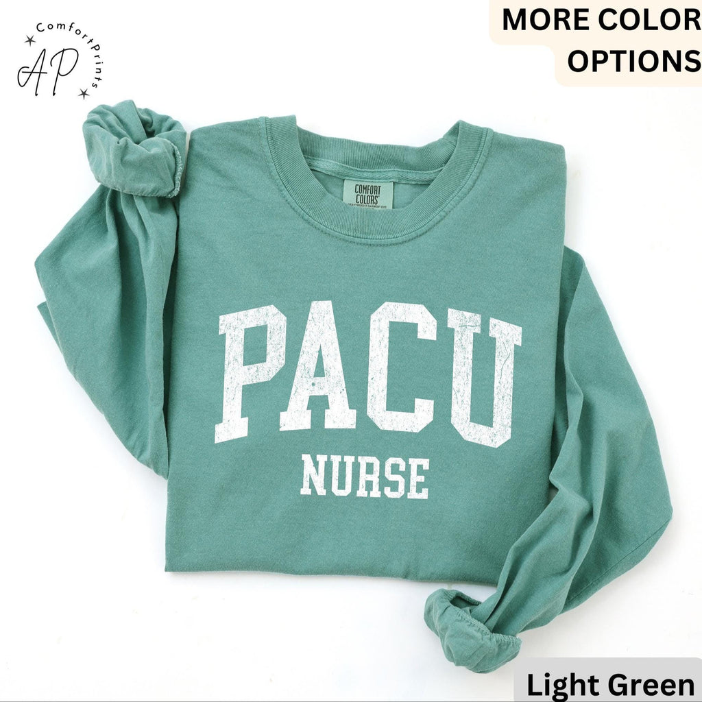 PACU Nurse Comfort Colors® Long Sleeve Shirt, Post Anesthesia Care Unit Nursing Long-Sleeve Tee, PACU Squad LongSleeve Shirt