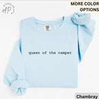 Queen of the Camper Comfort Colors Sweatshirt, Camping Sweater, Life of a Camper, Gift for Adventurer