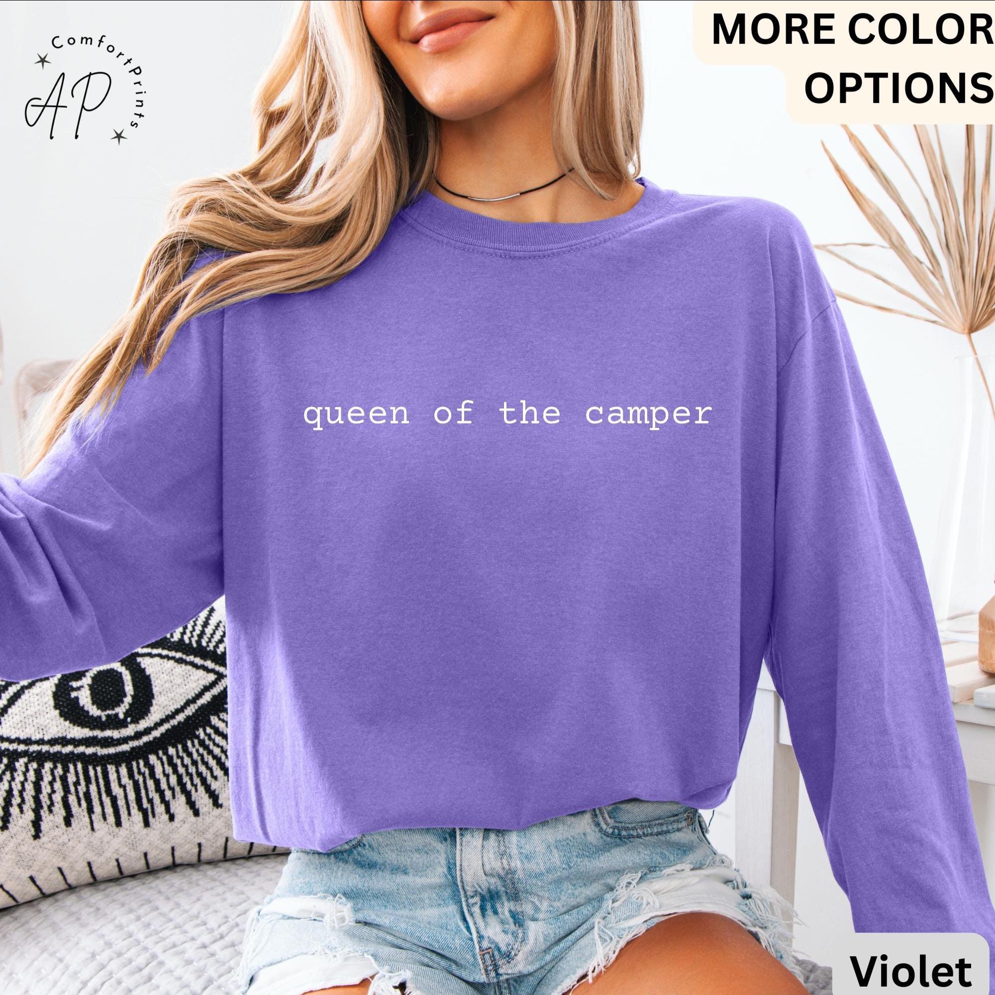 Queen of the Camper Comfort Colors® Long Sleeve Shirt, Camping Long-Sleeve Tee, Life of a Camper LongSleeve Shirt, Gift for Adventurer