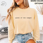 Queen of the Camper Comfort Colors® Long Sleeve Shirt, Camping Long-Sleeve Tee, Life of a Camper LongSleeve Shirt, Gift for Adventurer