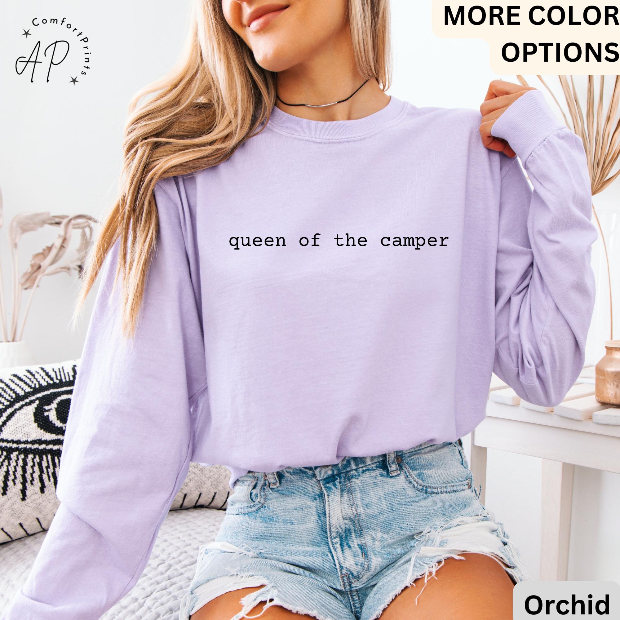 Queen of the Camper Comfort Colors® Long Sleeve Shirt, Camping Long-Sleeve Tee, Life of a Camper LongSleeve Shirt, Gift for Adventurer