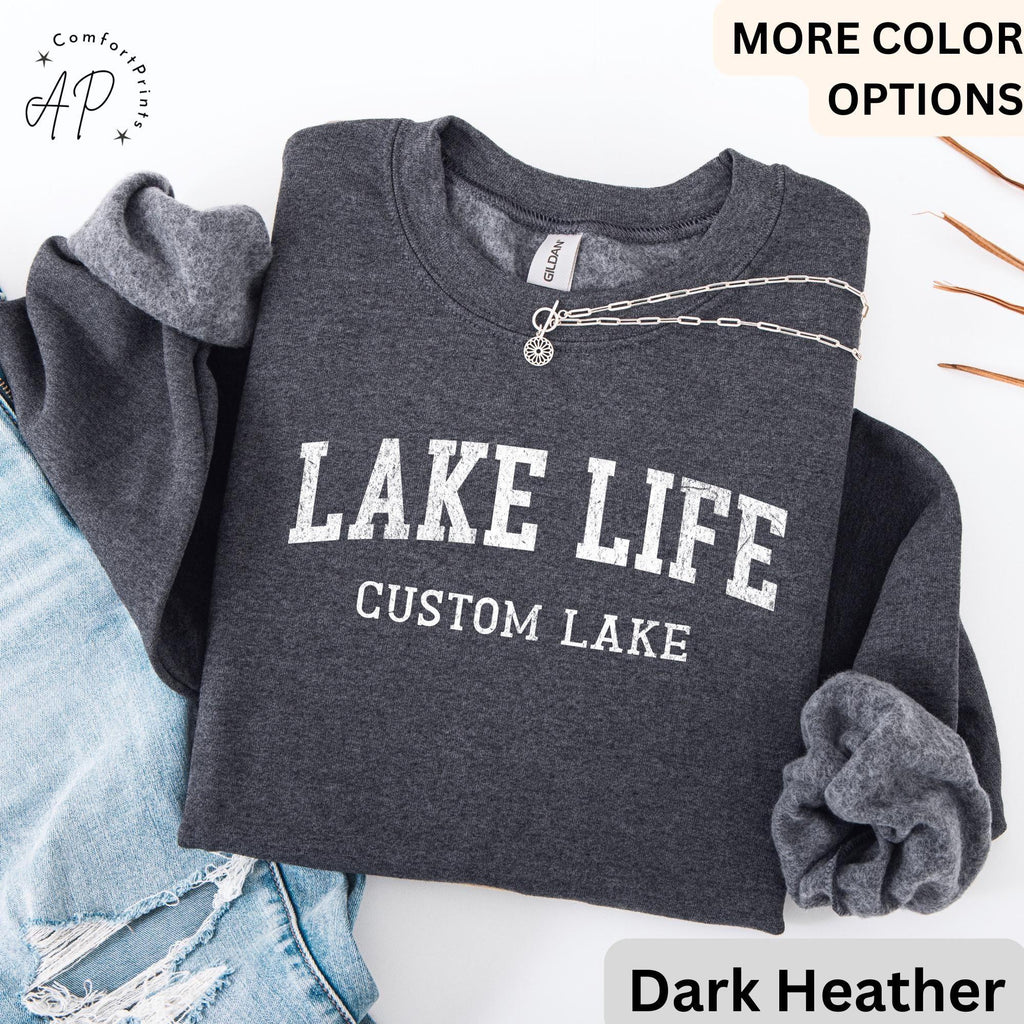 Personalized Lake Life Sweatshirt, Custom Lake House Sweater, Lake Vacation Shirt, Gift for Travel Lover