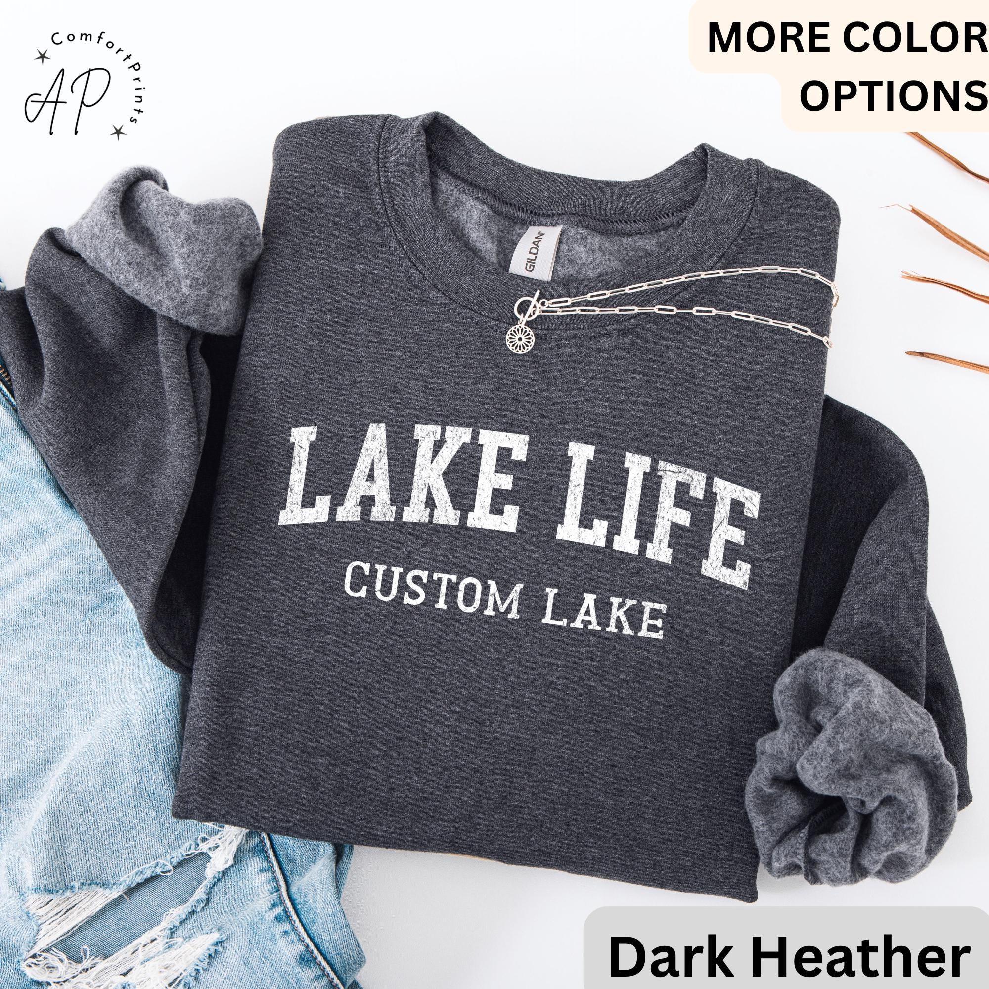 Personalized Lake Life Sweatshirt, Custom Lake House Sweater, Lake Vacation Shirt, Gift for Travel Lover