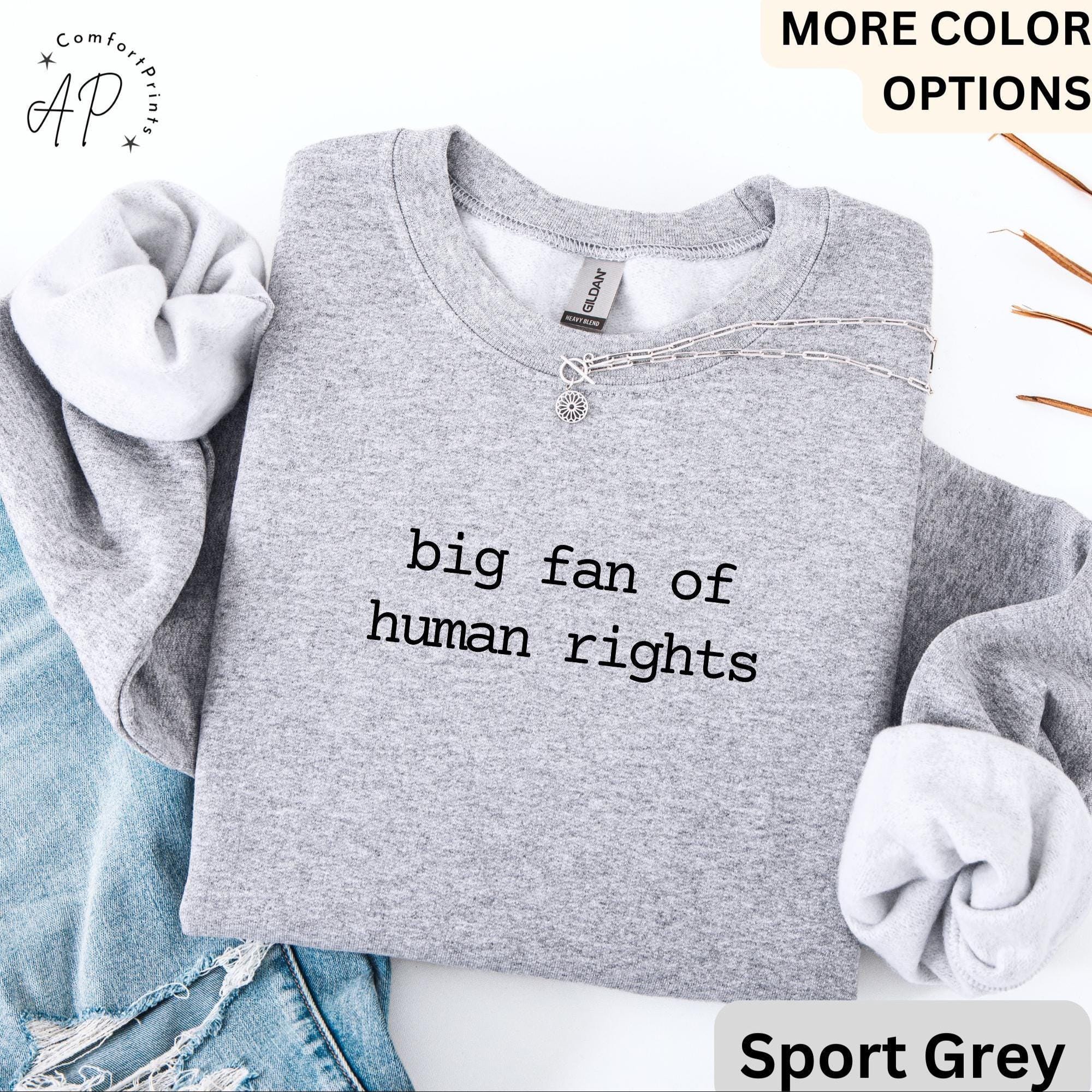 Big Fan Of Human Rights Shirt Comfort Colors Sweatshirt, Equality Sweater, Social Justice, Gift for Activist