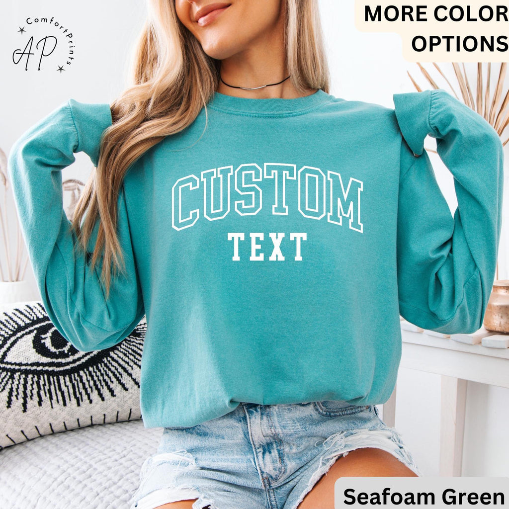 Custom Text Comfort Colors® Long Sleeve T-Shirt, Custom Shirt, Personalized Long-Sleeve Shirt, Your Text Shirt, Custom Long Sleeve