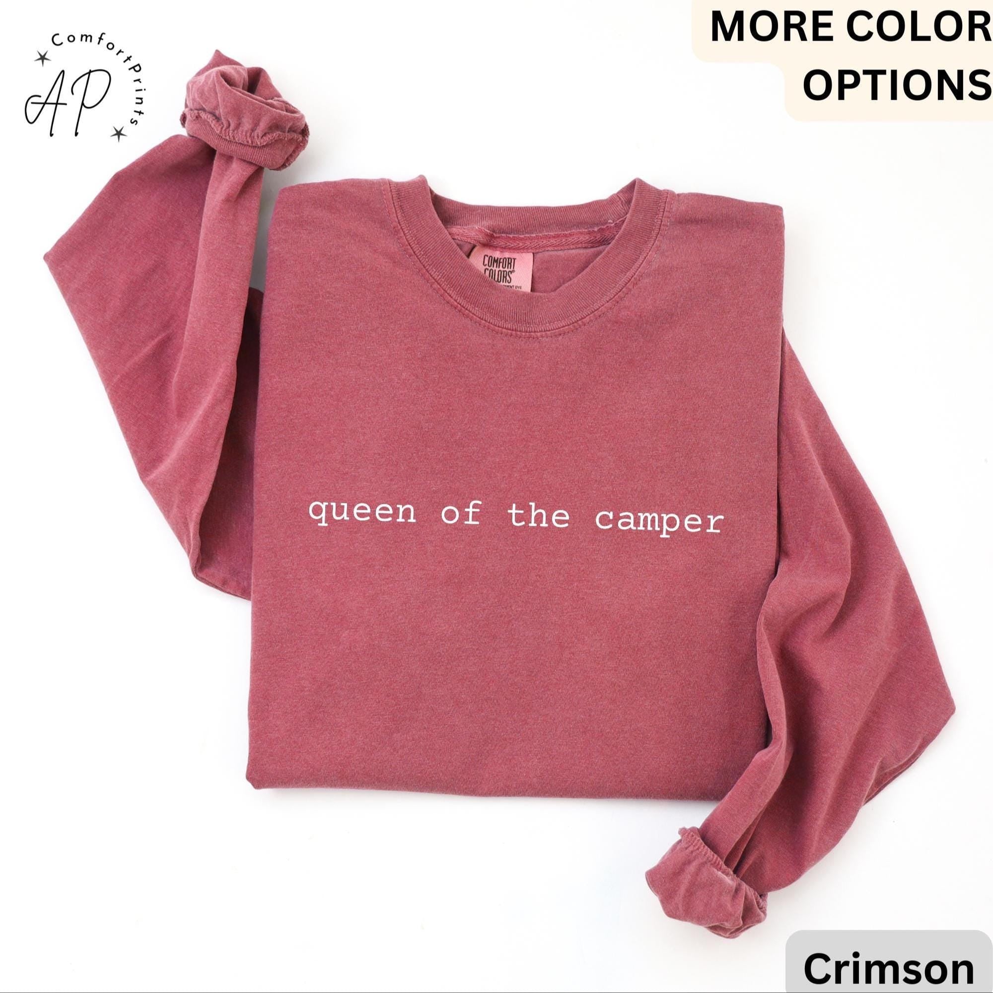 Queen of the Camper Comfort Colors® Long Sleeve Shirt, Camping Long-Sleeve Tee, Life of a Camper LongSleeve Shirt, Gift for Adventurer