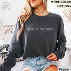 Queen of the Camper Comfort Colors® Long Sleeve Shirt, Camping Long-Sleeve Tee, Life of a Camper LongSleeve Shirt, Gift for Adventurer