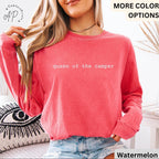 Queen of the Camper Comfort Colors® Long Sleeve Shirt, Camping Long-Sleeve Tee, Life of a Camper LongSleeve Shirt, Gift for Adventurer