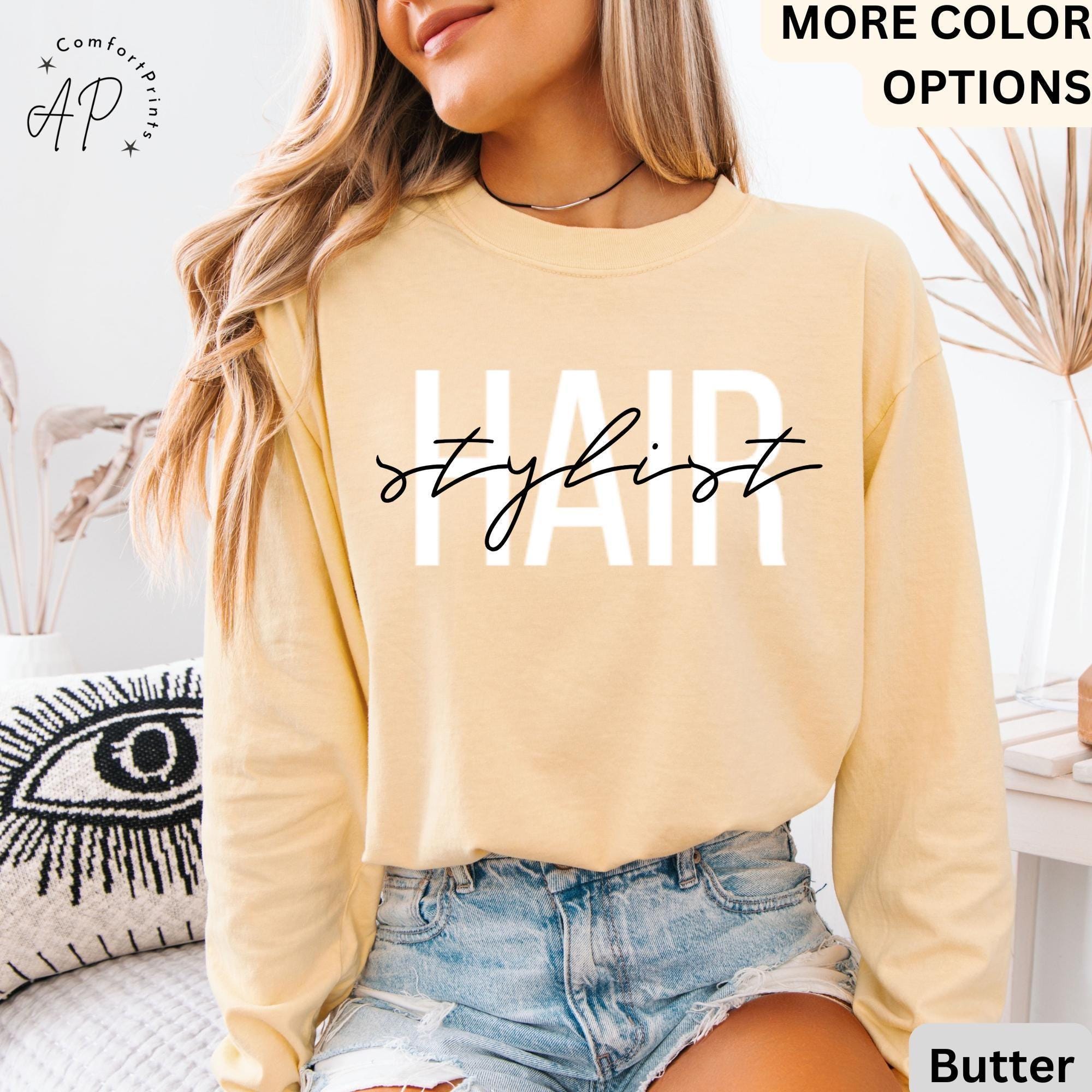Hair Stylist Comfort Colors® Long Sleeve T-Shirt, Hair Dresser Shirt, Cosmetologist Long Sleeve, Gift for Hair Salon Specialist