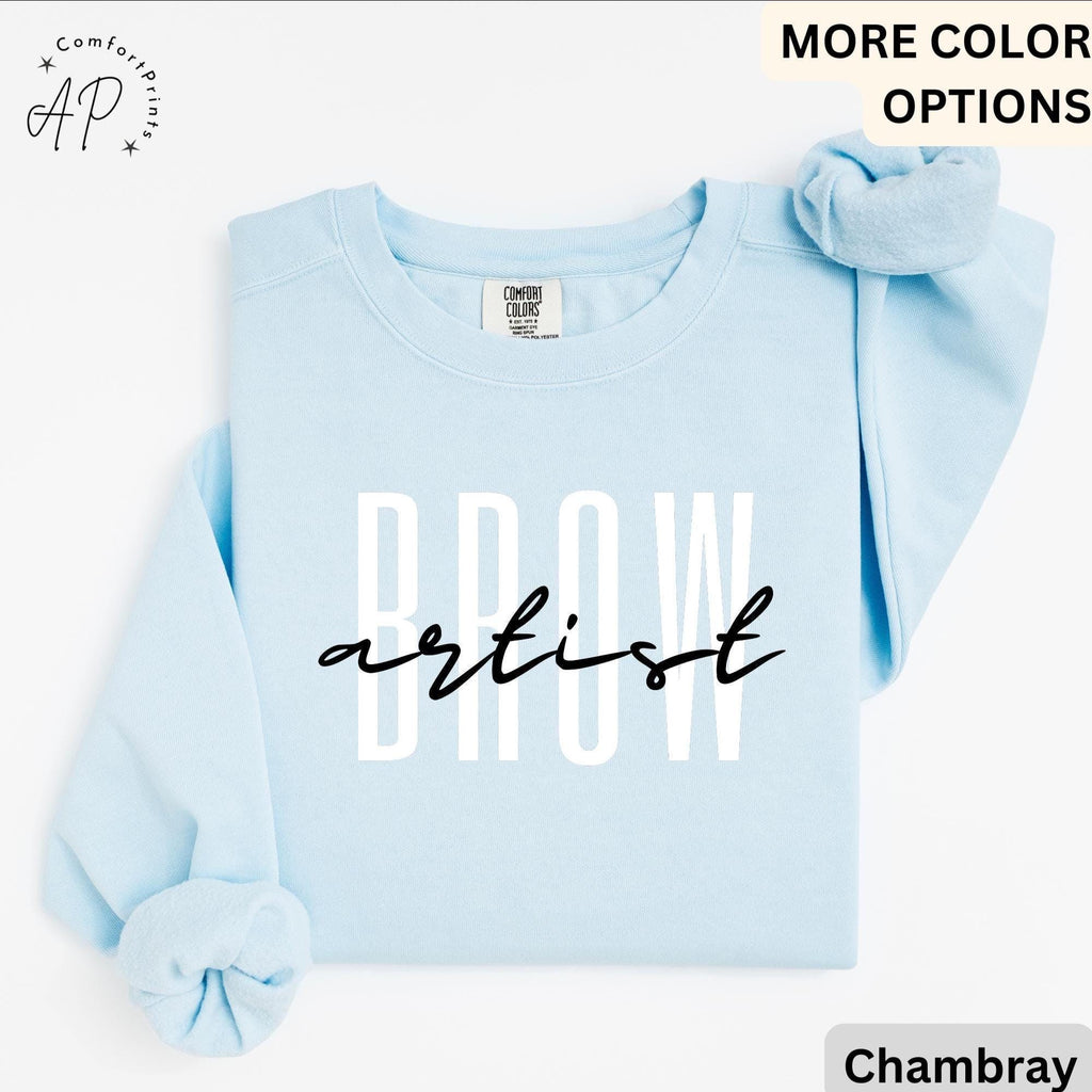 Brow Artist Comfort Colors® Sweatshirt, Brow Therapist Esthetician Sweater, Eyelash Extension, Lash Tech Gift, Mascara Lover, Cosmetology