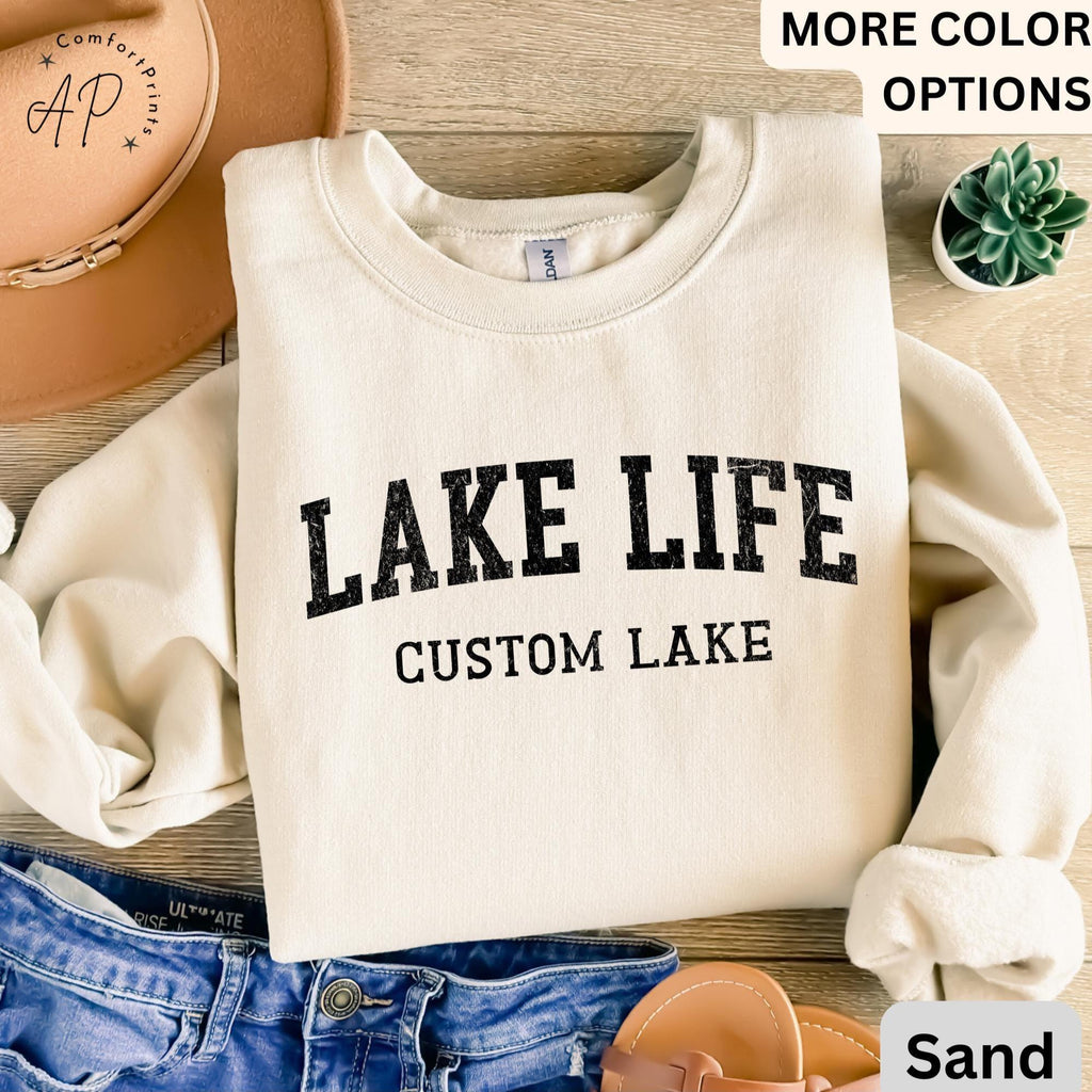 Personalized Lake Life Sweatshirt, Custom Lake House Sweater, Lake Vacation Shirt, Gift for Travel Lover