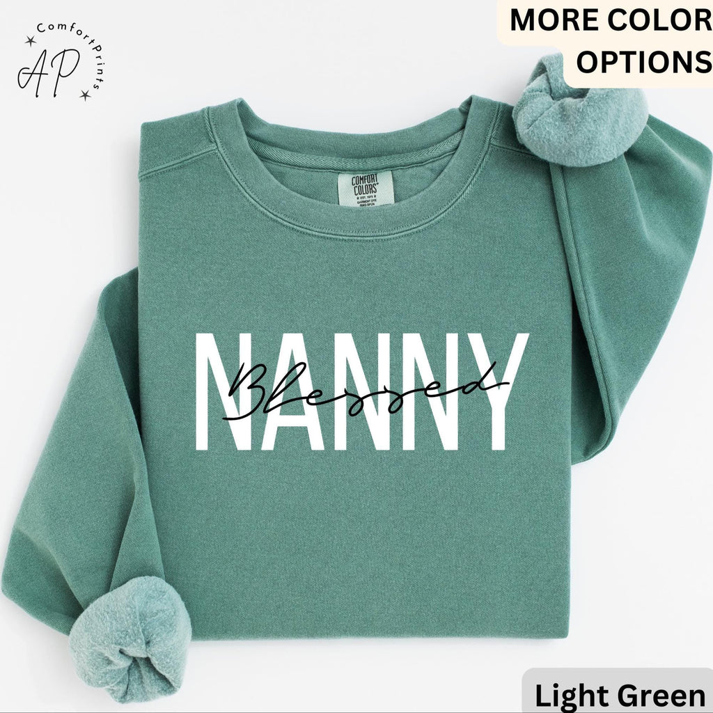 Blessed Nanny Comfort Colors® Sweatshirt, New Nana Sweater, Gift for Grandma, Pregnant Announcement, Grammy