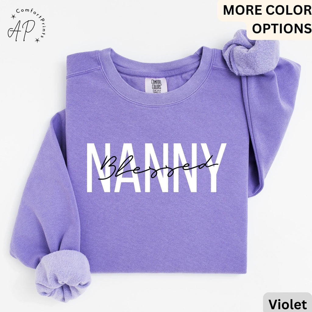 Blessed Nanny Comfort Colors® Sweatshirt, New Nana Sweater, Gift for Grandma, Pregnant Announcement, Grammy
