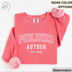Personalized Published Author Comfort Colors Sweatshirt: Custom Writer Gift Sweater