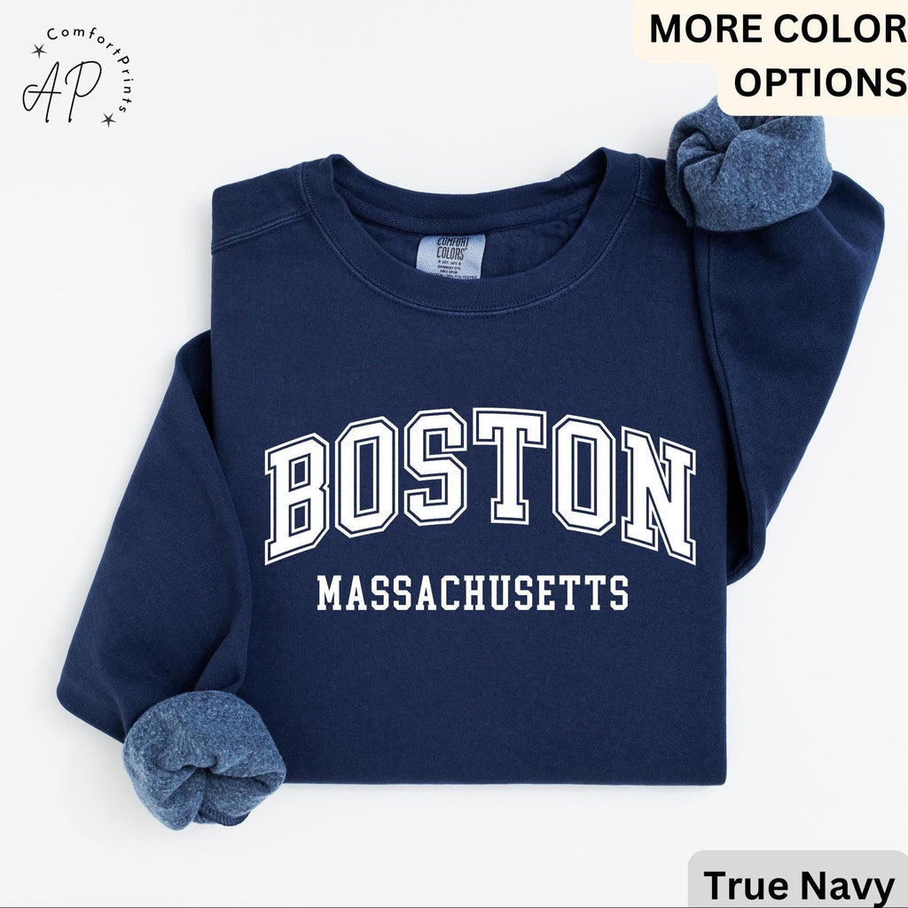 Boston Massachusetts Comfort Colors® Sweatshirt, Boston MA Sweater, Bostonian