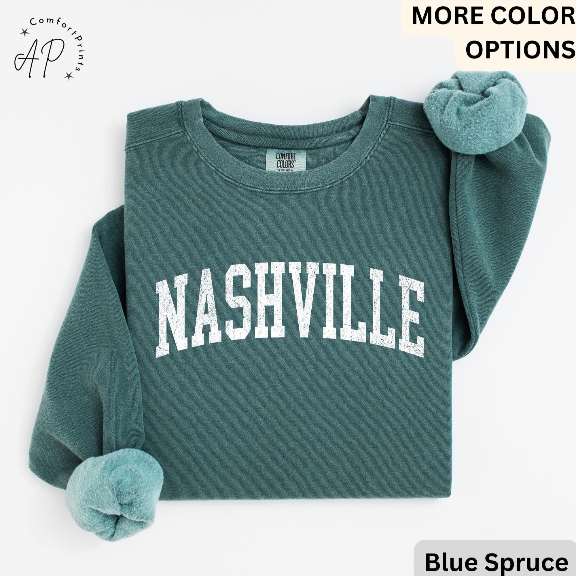 Nashville Comfort Colors® Sweatshirt, Tennessee TN Vintage Sweater, Country Music Tennessee