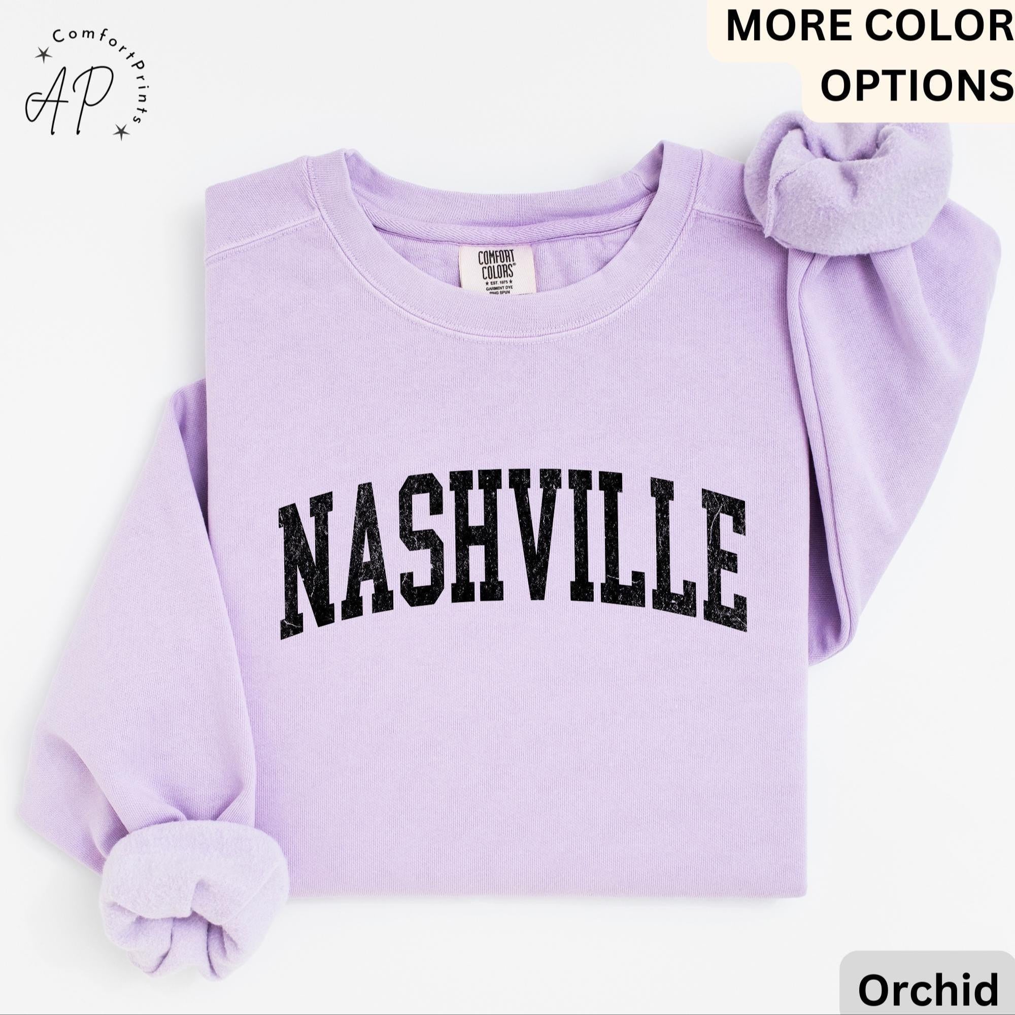 Nashville Comfort Colors® Sweatshirt, Tennessee TN Vintage Sweater, Country Music Tennessee
