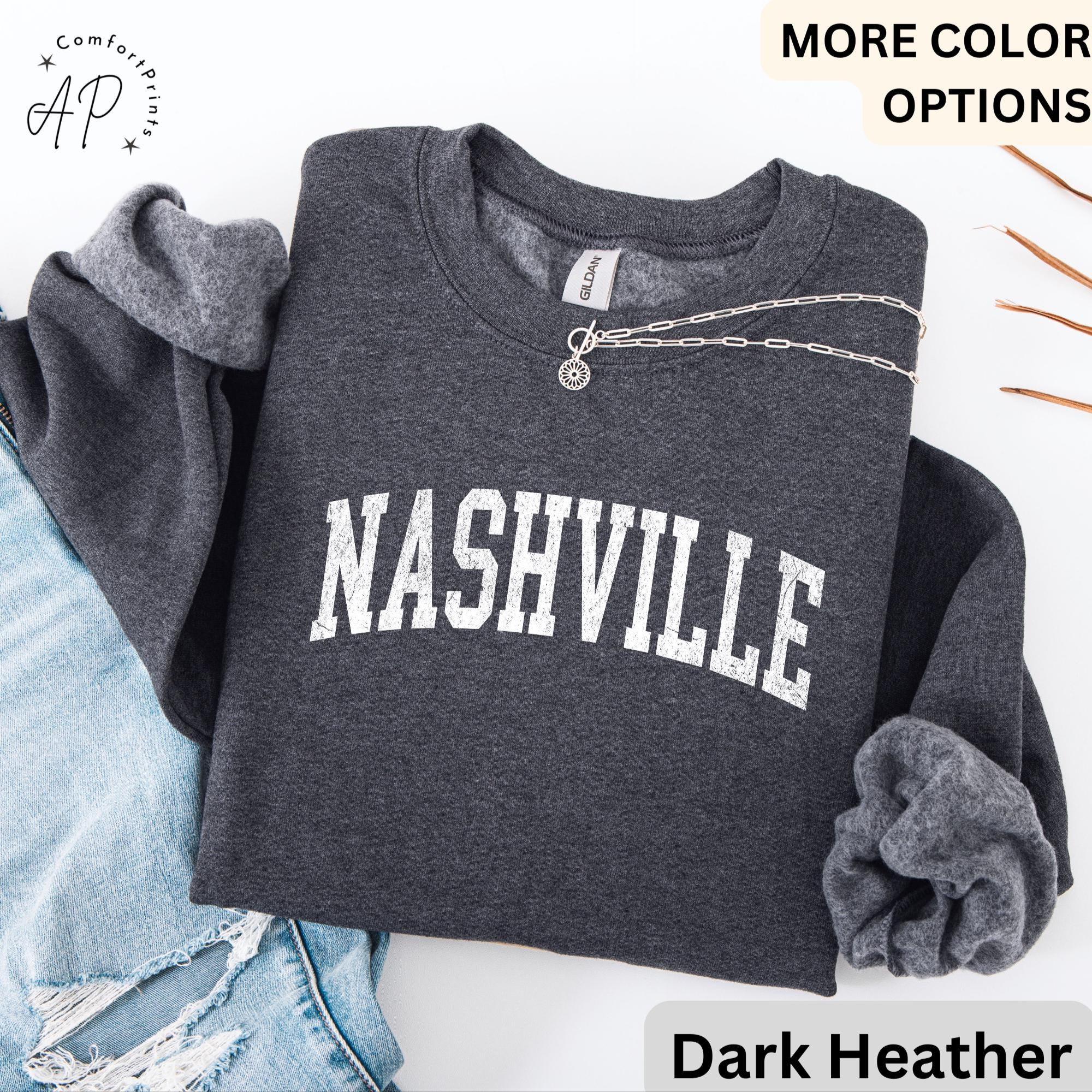 Nashville Comfort Colors® Sweatshirt, Tennessee TN Vintage Sweater, Country Music Tennessee