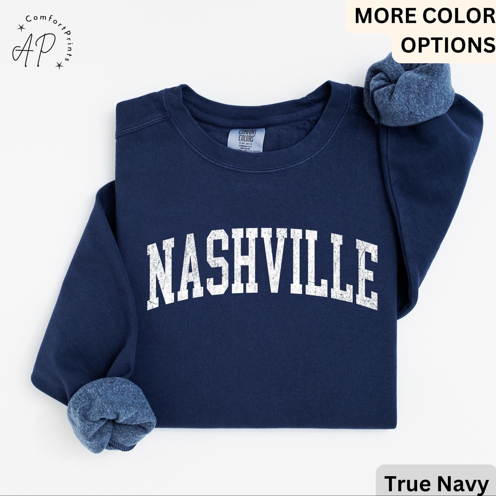 Nashville Comfort Colors® Sweatshirt, Tennessee TN Vintage Sweater, Country Music Tennessee
