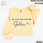 Golden Retriever Comfort Colors® Sweatshirt, Just A Girl Who Loves Her Golden Sweater, Dog Mom, Gift for Dog Lover