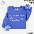 Golden Retriever Comfort Colors® Sweatshirt, Just A Girl Who Loves Her Golden Sweater, Dog Mom, Gift for Dog Lover