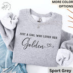Golden Retriever Comfort Colors® Sweatshirt, Just A Girl Who Loves Her Golden Sweater, Dog Mom, Gift for Dog Lover