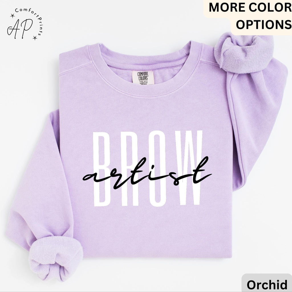 Brow Artist Comfort Colors® Sweatshirt, Brow Therapist Esthetician Sweater, Eyelash Extension, Lash Tech Gift, Mascara Lover, Cosmetology