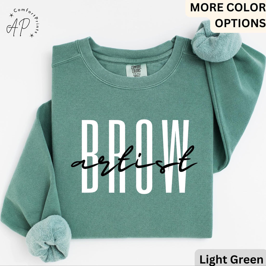 Brow Artist Comfort Colors® Sweatshirt, Brow Therapist Esthetician Sweater, Eyelash Extension, Lash Tech Gift, Mascara Lover, Cosmetology