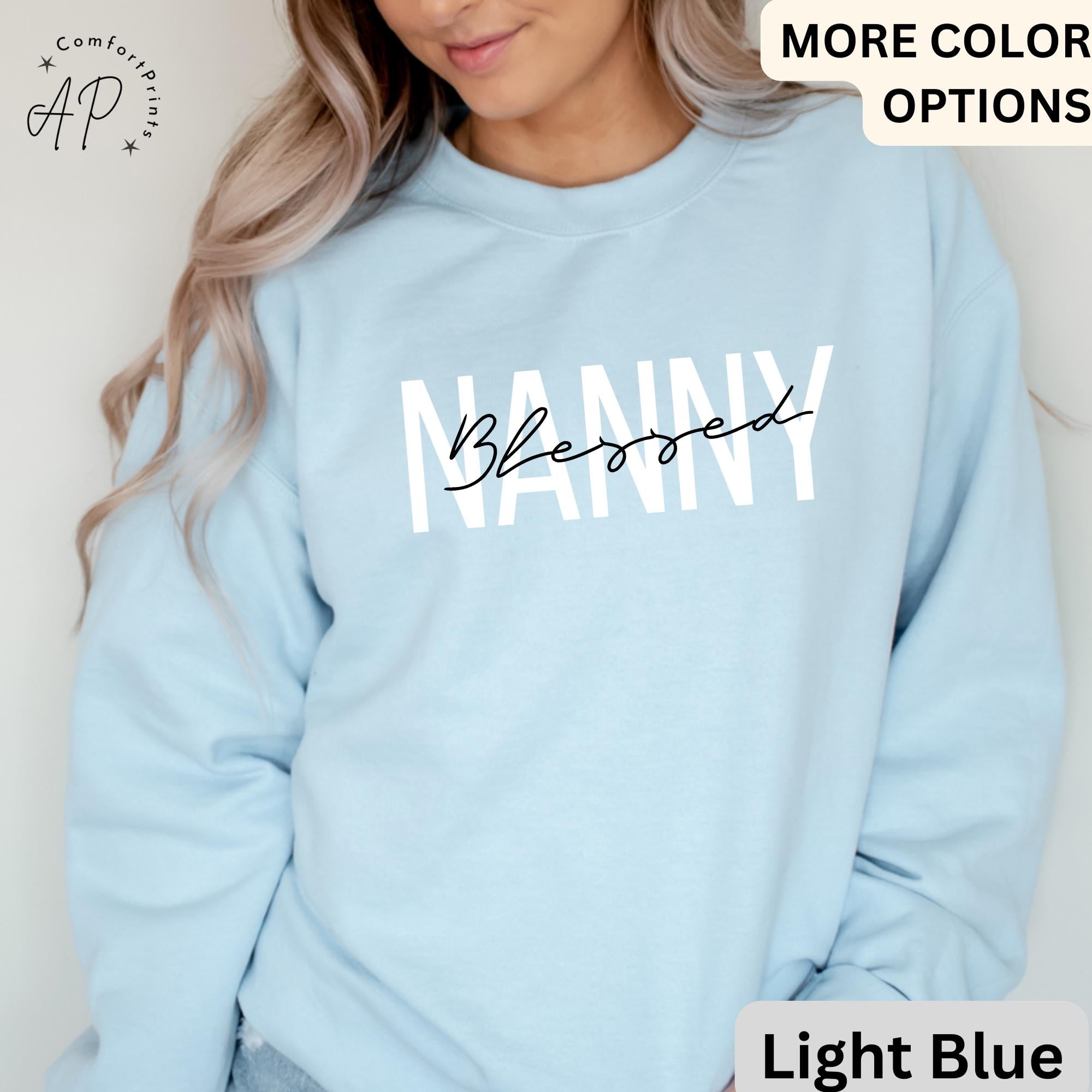 Blessed Nanny Comfort Colors® Sweatshirt, New Nana Sweater, Gift for Grandma, Pregnant Announcement, Grammy