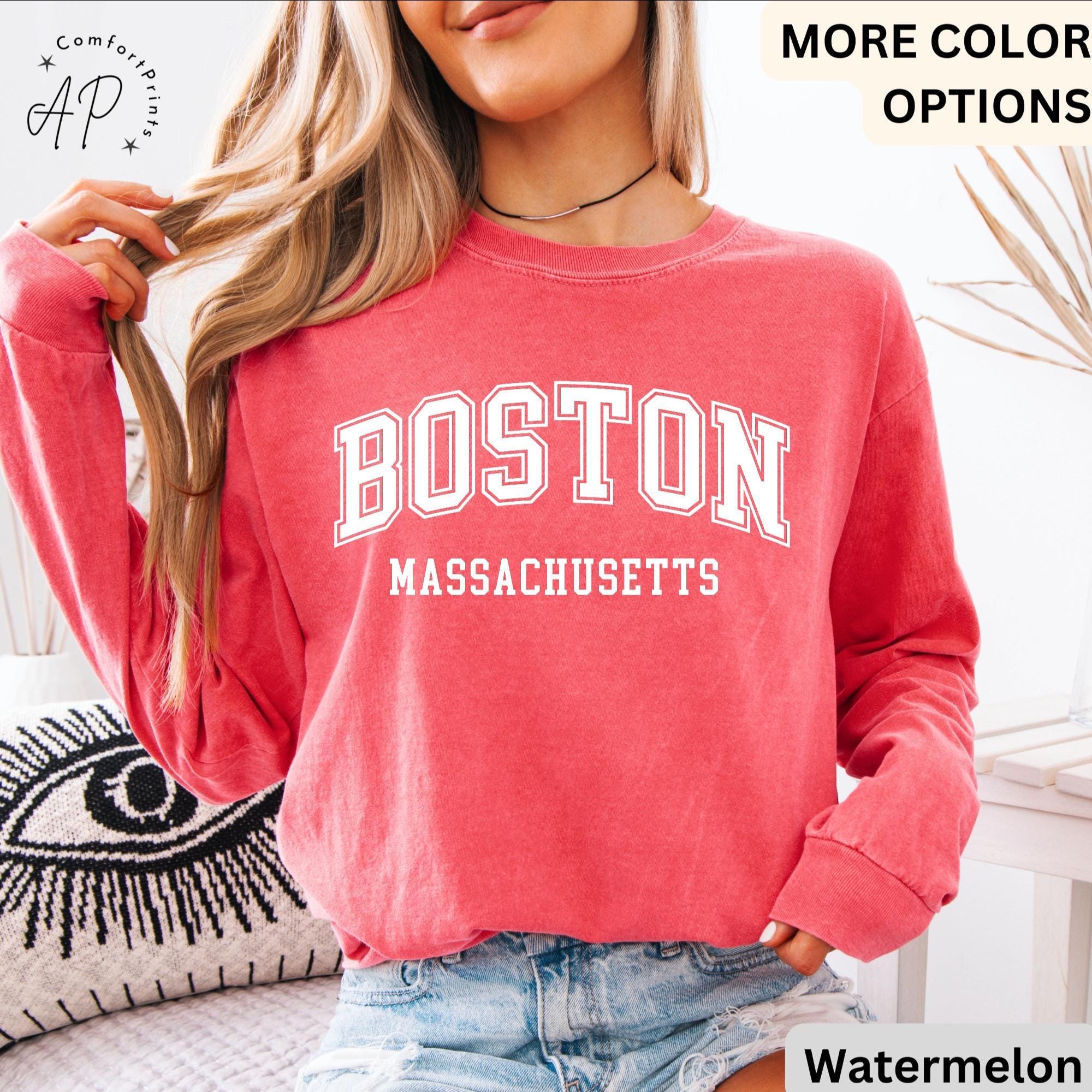 Boston Massachusetts Comfort Colors® Long Sleeve Shirt, Boston MA Long-Sleeve Tee, Massachusetts LongSleeve Shirt, Bostonian