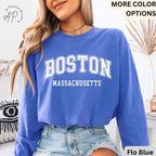 Boston Massachusetts Comfort Colors® Long Sleeve Shirt, Boston MA Long-Sleeve Tee, Massachusetts LongSleeve Shirt, Bostonian