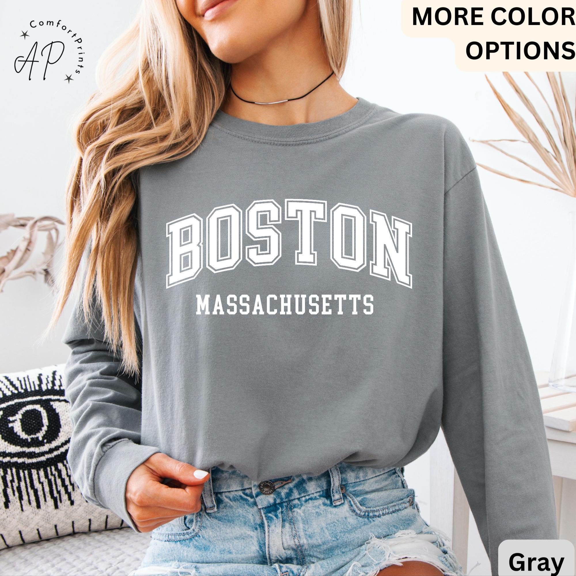 Boston Massachusetts Comfort Colors® Long Sleeve Shirt, Boston MA Long-Sleeve Tee, Massachusetts LongSleeve Shirt, Bostonian